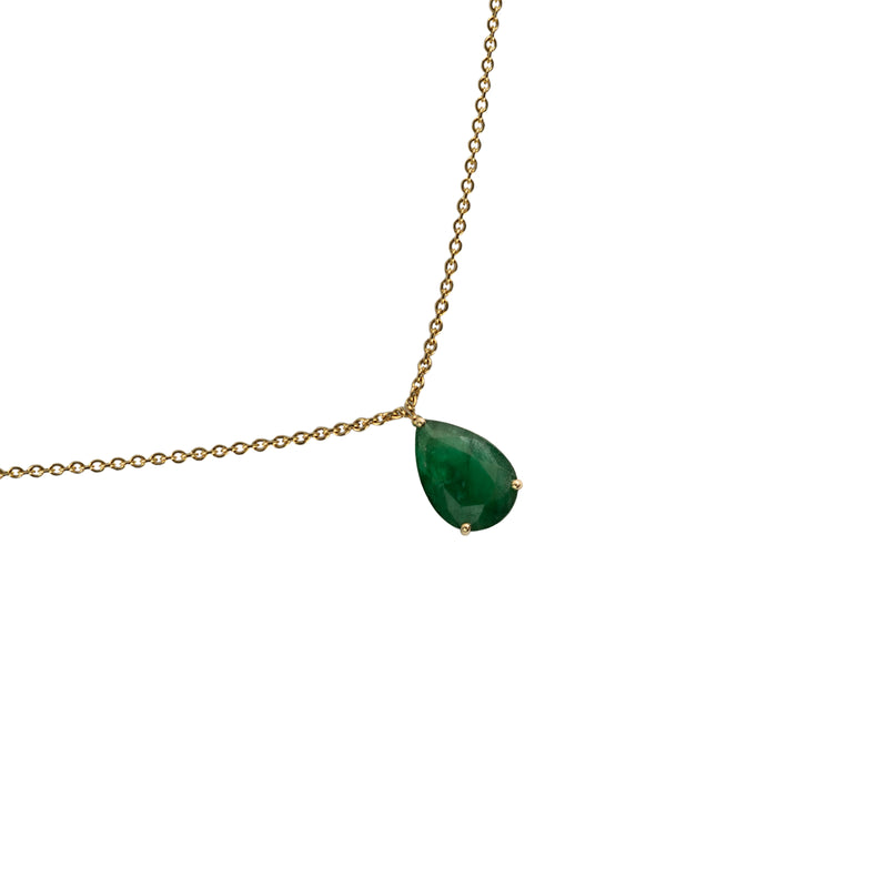 Large Emerald Rock Necklace (Pear)