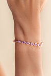 Pink Sapphire Pear Tennis Bracelet (Bezel Set)