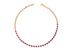 Pink Sapphire Pear Tennis Necklace (Bezel Set)