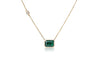 Bezel Set Emerald Necklace (Emerald-Cut)
