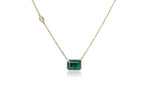 Bezel Set Emerald Necklace (Emerald-Cut)
