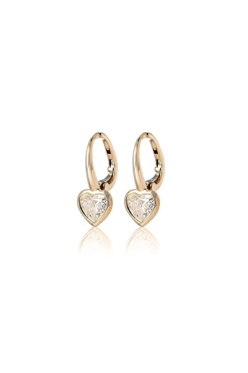 Floating Diamond Studs (Heart)