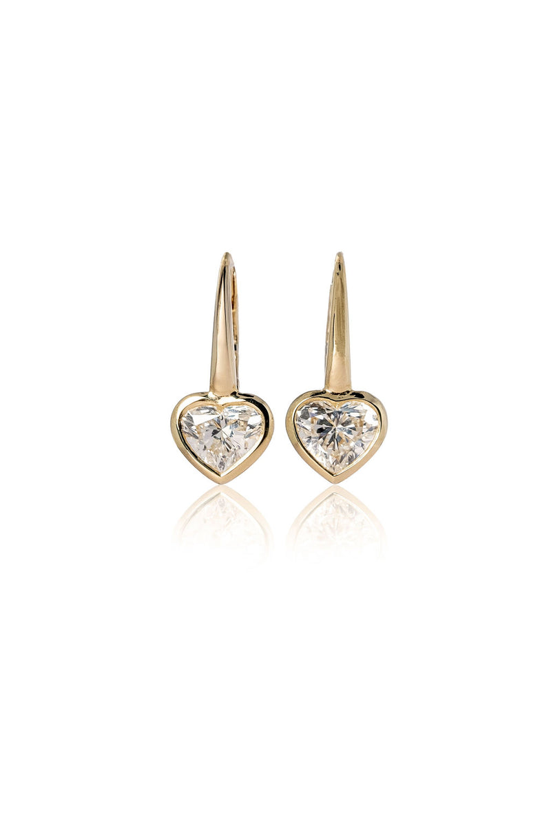 Floating Diamond Studs (Heart)