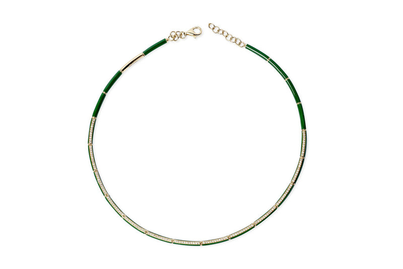 The Enamoured Tennis Necklace (Green)