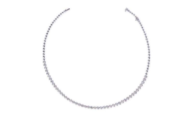 Round Diamond Tennis Necklace (Bezel-Set)