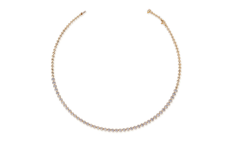 Round Diamond Tennis Necklace (Bezel-Set)