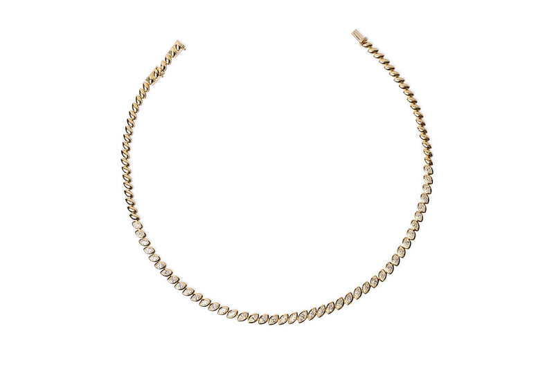 Maquise Diamond Tennis Necklace (Bezel-Set)