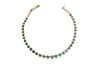 Bezel Set Emerald Tennis Necklace (Heart Shape)