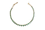 Bezel Set Emerald Tennis Necklace (Heart Shape)