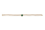 Diamond and Emerald Heart Tennis Bracelet (Bezel Set)