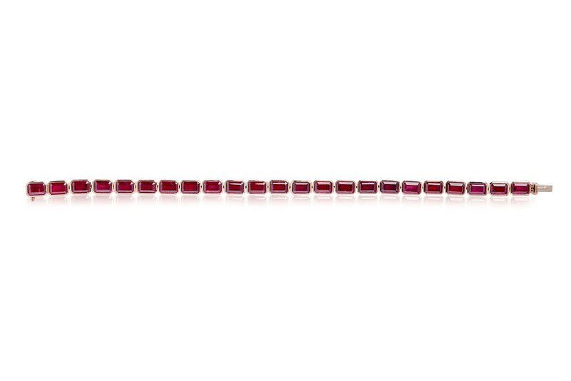 Ruby Tennis Bracelet (Bezel-Set)