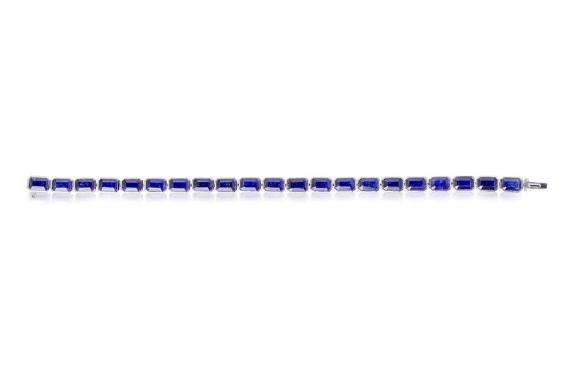 Blue Sapphire Tennis Bracelet (Bezel-Set)