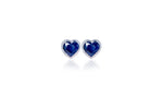 Large Bezel Heart Studs (Blue Sapphire)
