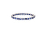 Bezel Set Blue Sapphire Bangle (Emerald-Cut)