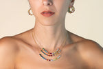Bezel Set Rainbow Smile Necklace (Emerald-Cut)