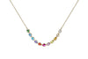 Bezel Set Rainbow Smile Necklace (Pear-Cut)