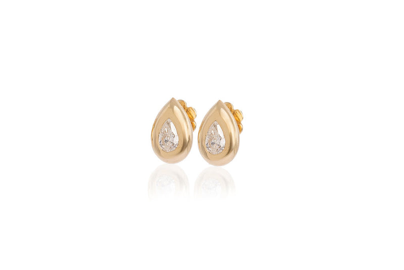 Bubble Pear Diamond Studs