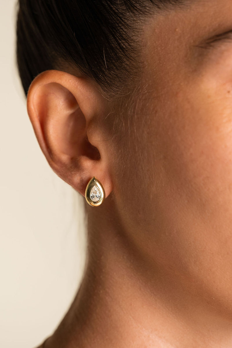 Bubble Pear Diamond Studs