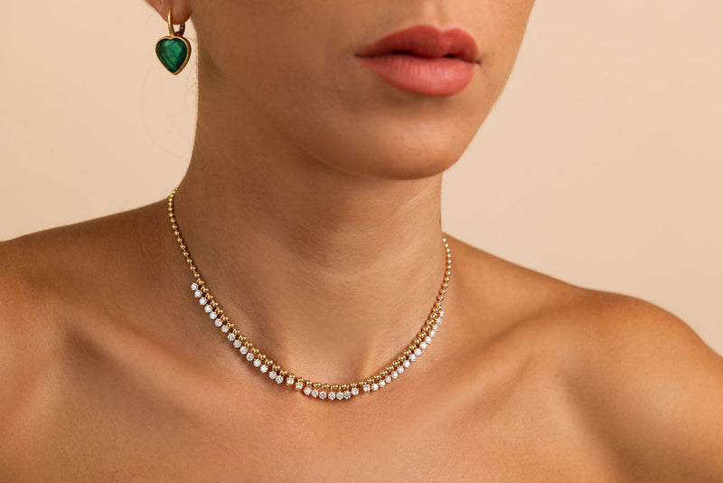 Mini Floating Diamond Tennis Necklace