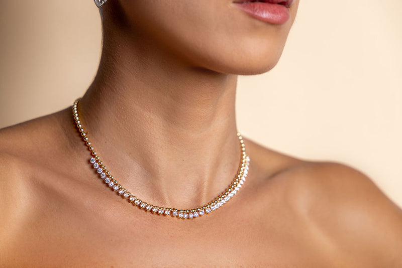 Floating Diamond Tennis Necklace