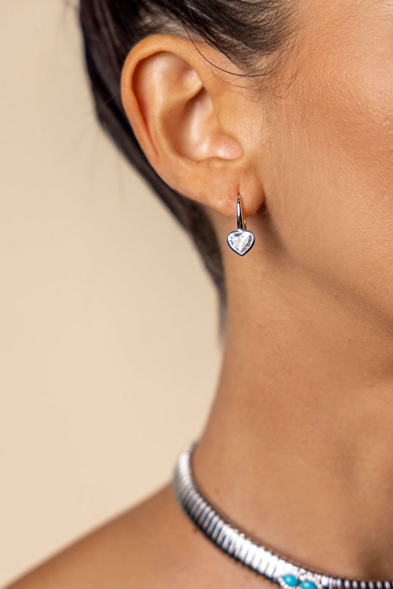 Floating Diamond Studs (Heart)