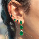 Mini Emerald Studs (Pear-Cut)