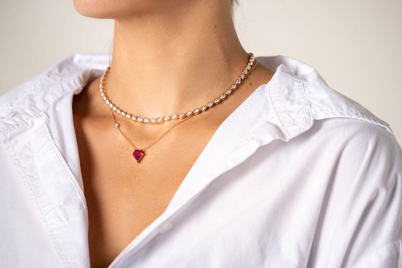 Ruby Rock Necklace (Shield-Cut)