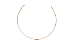 Diamond Tennis Necklace with Fancy Deep Orange Yellow Marquise Diamond Center