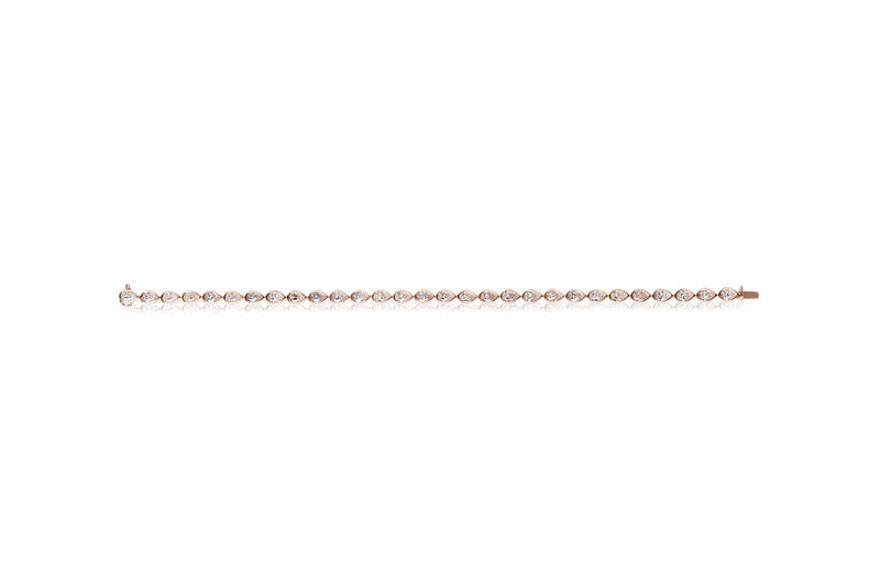 Bezel-Set Diamond Tennis Bracelet (Pear-Cut)