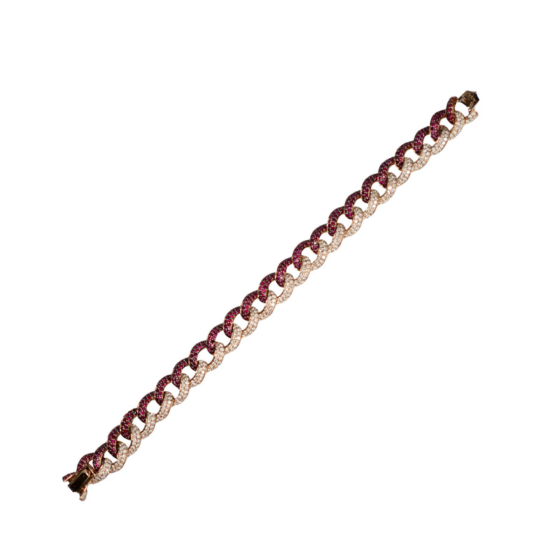 Diamond & Ruby Link Bracelet