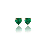 Emerald Studs (Heart-Shape)