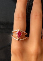 Diamond & Ruby Kite Ring