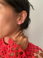 Small Enamel Heart Earrings