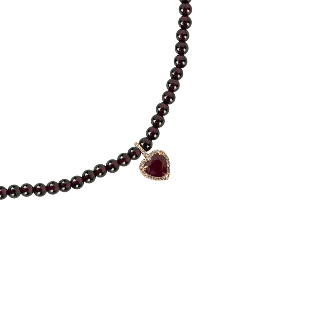 Garnet & Ruby Bead Necklace
