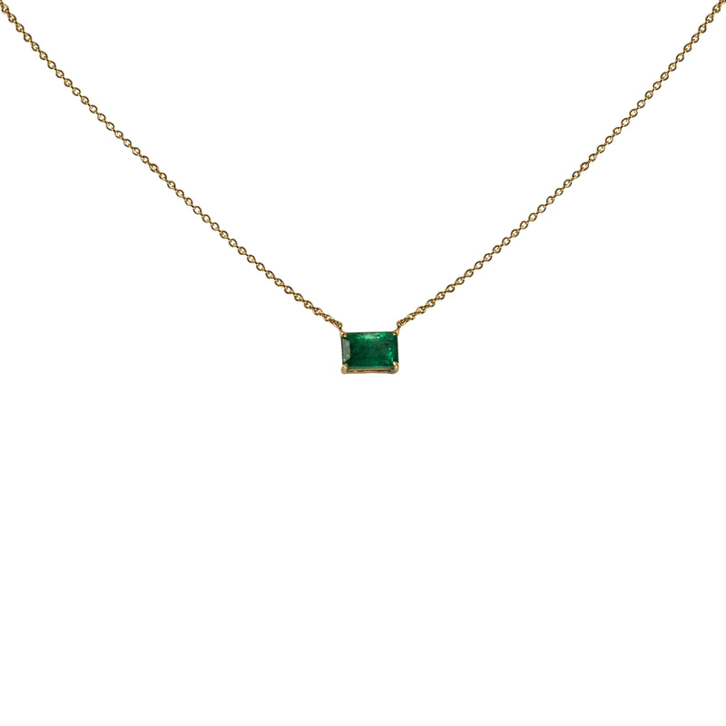 Mini Emerald Rock Necklace (Emerald-Cut)