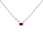 Mini Ruby Rock Necklace (Emerald-Cut)