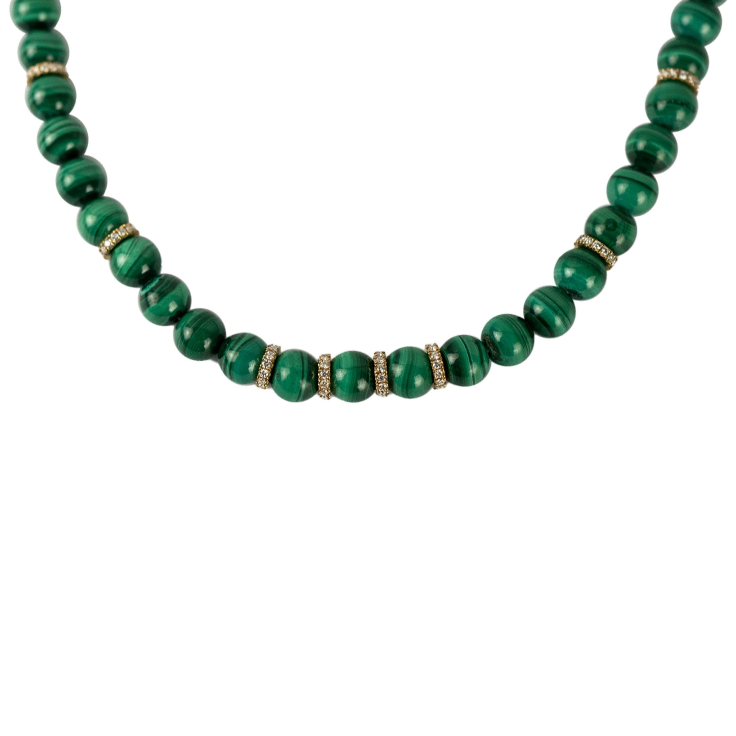 Authentic Malachite Islamic Tasbih Necklace - Basmala Beads