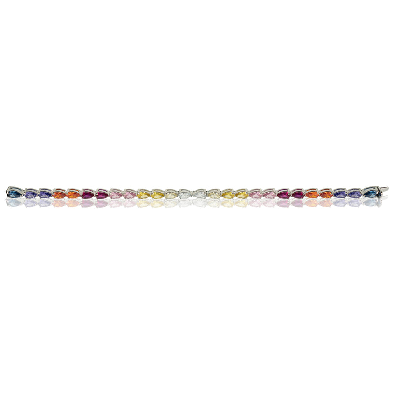 Rainbow Tennis Bracelet (Pear-Cut)