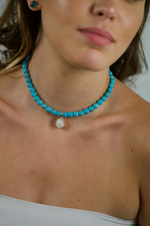 Opal & Turquoise Bead Necklace (Pear)