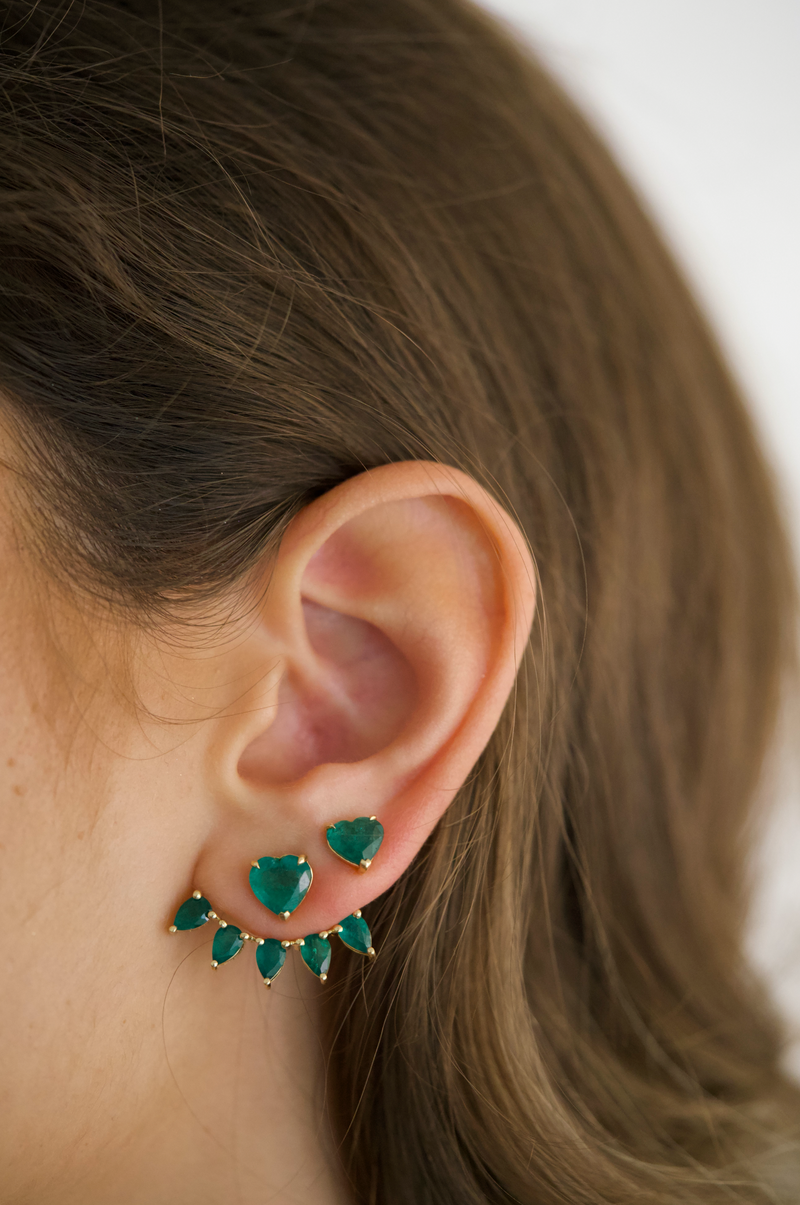 Emerald Ear Hangers (Pear-Cut)