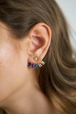 Rainbow Ear Hangers (Emerald-Cut)