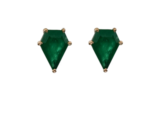 Emerald Studs (Shield-Cut)