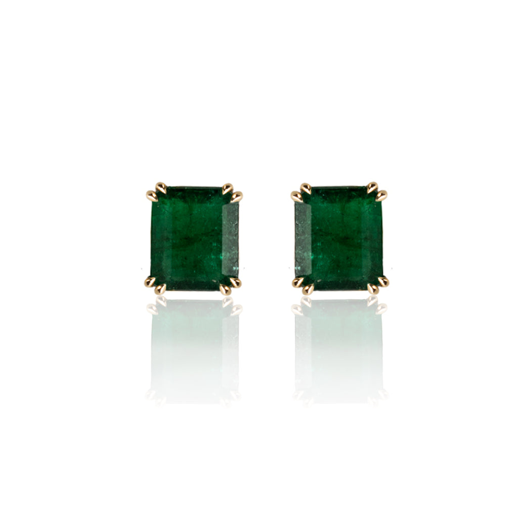Large Emerald Studs (Emerald-Cut)