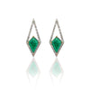 Emerald Kite Earrings (Diamond Framed)