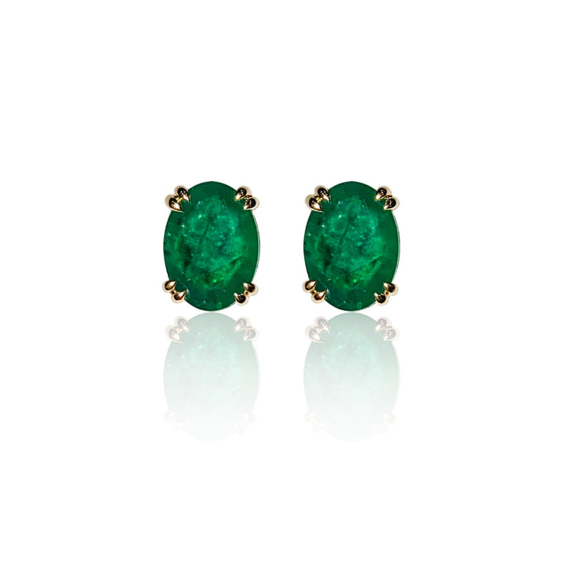 Emerald Studs (Oval-Cut)