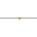 Yellow Heart Diamond Tennis Bracelet