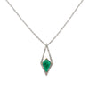 Emerald Kite Necklace (Diamond Framed)