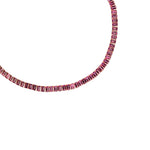 Pink Topaz Tennis Necklace (Emerald-Cut)