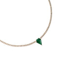 Diamond & Emerald Tennis Necklace (Shield-Cut)